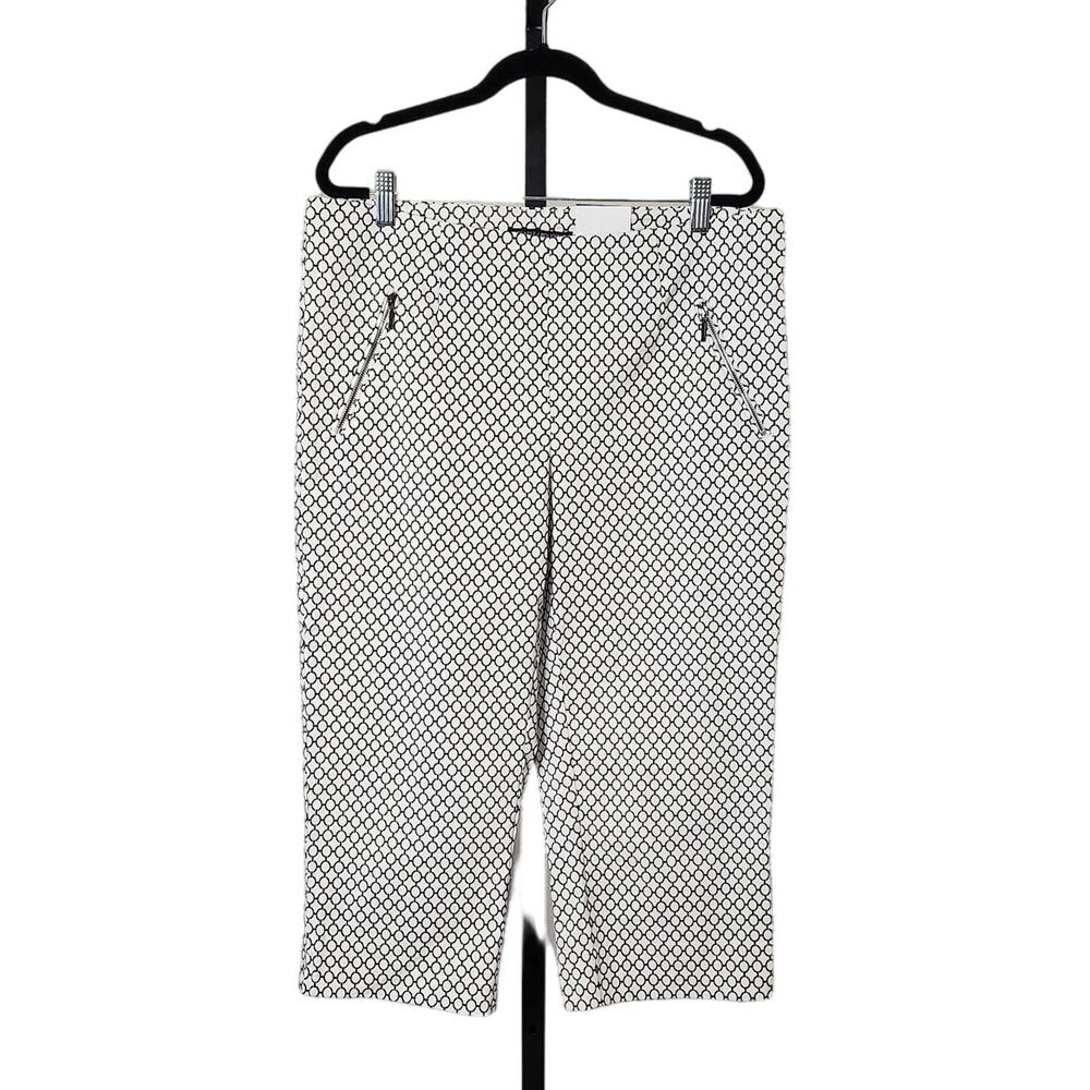 Michel Studio Alexa Printed Capri Straight Leg Pant Stretch Plus Size 16 New